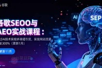 谷歌SEO与AEO实战课程：通过AI技术实现多渠道引流，实现网站流量增长300%-小白项目分享网