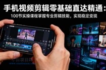 手机视频剪辑零基础直达精通：100节实操课程掌握专业剪辑技能，实现稳…-小白项目分享网