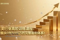 医美行业高阶训练课程：掌握从0到1000万的完整盈利体系！-小白项目分享网
