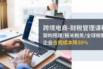 跨境电商-财税管理课程:架构搭建/报关税务/全球税制,企业合规成本降30%-小白项目分享网