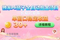 ai全自动交友掘金项目 挂机可矩阵 单窗口轻松日入30+-小白项目分享网