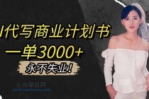 AI代写商业计划书，一单3000+，提供接单渠道，主打长期稳定，永不失业-小白项目分享网