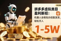 拼多多虚拟类目盈利新招：机器人全程包办回复发货，轻松月入 1-5W-小白项目分享网