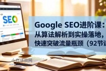 Google SEO进阶课：从算法解析到实操落地，快速突破流量瓶颈（92节课）-小白项目分享网