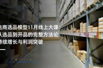 电商选品模型11月线上大课：从选品到开品的完整方法论 持续增长与利润突破-小白项目分享网