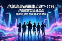 自然流量破圈线上课1-11月：打造运营型主播团队 直播间自然流量爆发式增长-小白项目分享网