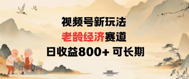 【匠心小白】视频号新玩法老龄经济赛道，日收益8张+可长期-小白项目分享网