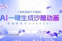 AI一键生成沙雕动画，单条视频千万播放，轻轻松松月入3万+-小白项目分享网