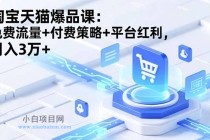 淘宝天猫爆品课(录音+资料)：免费流量+付费策略+平台红利，月入3万+-小白项目分享网