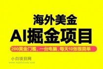 海外美金AI掘金项目，200U可入门槛，一天一单即可，每天1000-2000很轻松！-小白项目分享网