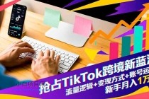 抢占TikTok跨境新蓝海：流量逻辑+变现方式+账号运营，新手月入1万+-小白项目分享网