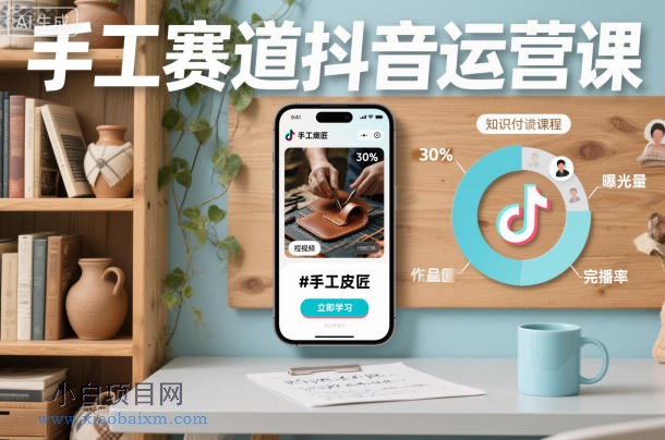 【匠心小白】手工赛道抖音运营课，手工赛道流量运营-小白项目分享网