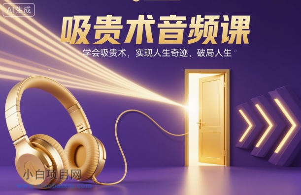 【匠心小白】吸贵术音频课，学会吸贵术，实现人生奇迹，破局人生-小白项目分享网