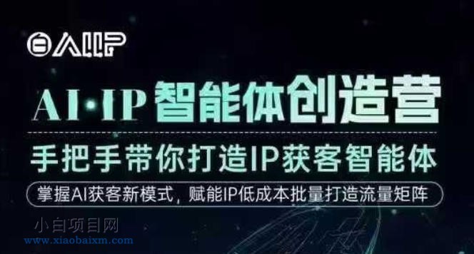【匠心小白】AI·IP智能体创造营，手把手带你打造IP获客智能体，高成交创始人IP课-小白项目分享网