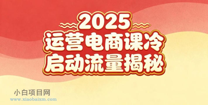 【匠心小白】2025小红书运营电商课：新手实战＋冷启动＋流量揭秘-小白项目分享网