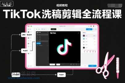 【匠心小白】TikTok洗稿剪辑全流程课，PR洗稿剪辑全流程，TK洗稿运营课-小白项目分享网