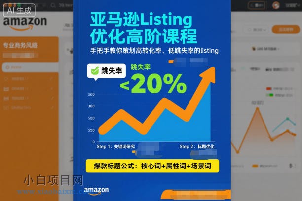 【匠心小白】亚马逊Listing优化高阶课程，手把手教你策划高转化率、低跳失率的listing-小白项目分享网