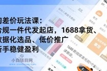 淘差价玩法课：合规一件代发起店，1688拿货、数据化选品、低价推广，新手稳健盈利(更新12月)-小白项目分享网