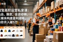 淘宝高阶运营私家课：选品、爆款、全店动销，三模块构建盈利闭环，助你月入破5万-小白项目分享网