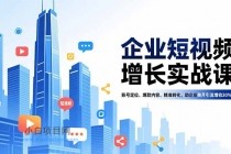 企业短视频增长实战课，账号定位、爆款内容、精准转化，助企业单月引流增收30%+-小白项目分享网