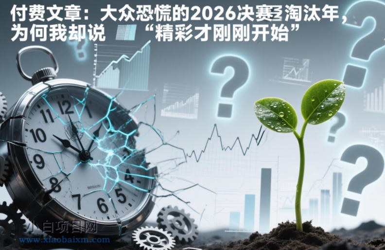 【匠心小白】付费文章：大众恐慌的2026决赛淘汰年，为何我却说“精彩才刚刚开始”？-小白项目分享网