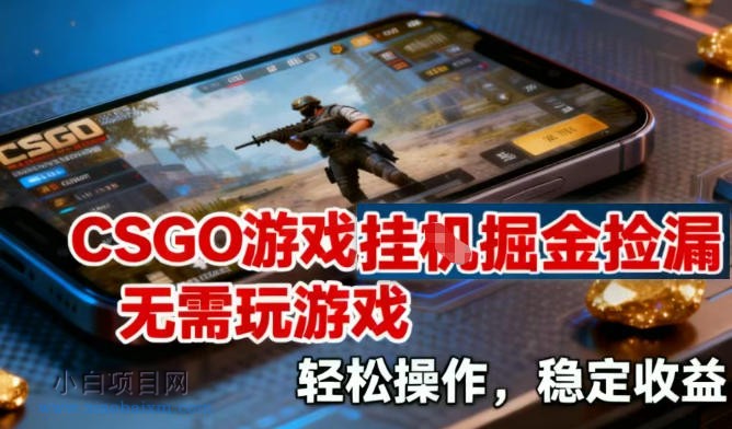 【匠心小白】CSGO游戏挂G掘金捡漏,不需要玩游戏,操作简单,收益稳定【揭秘】