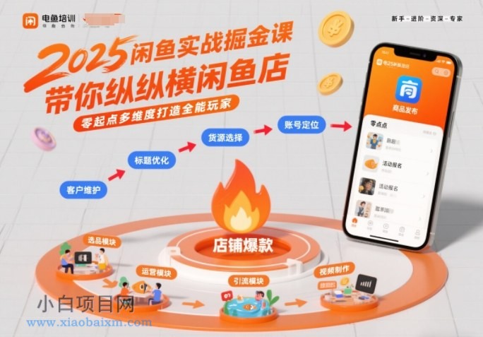 【匠心小白】2025闲鱼实战掘金课，带你纵横闲鱼店，零起点多维度打造全能玩家-小白项目分享网