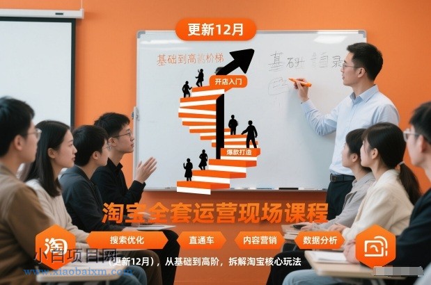 【匠心小白】淘宝全套运营现场课程（更新12月），从基础到高阶，拆解淘宝核心玩法-小白项目分享网