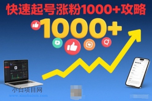 【匠心小白】短视频涨粉教学，快速起号涨粉1000+攻略-小白项目分享网