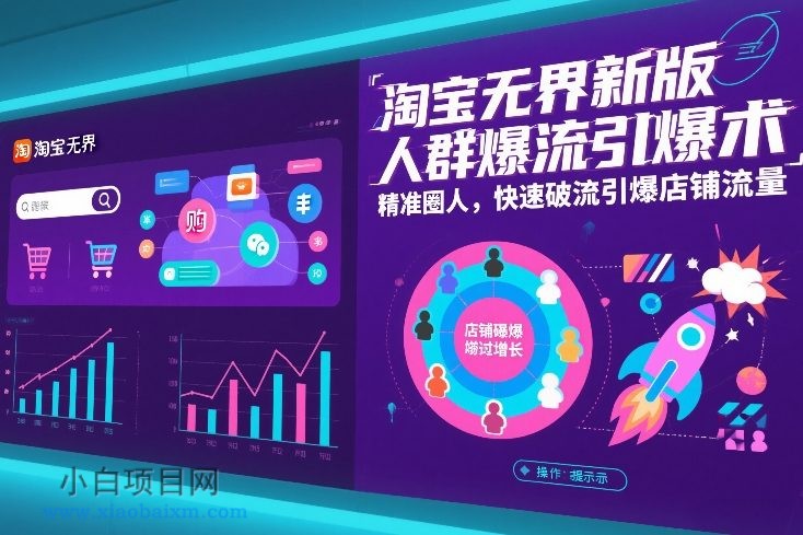 【匠心小白】淘宝无界新版人群爆流引爆术，精准圈人，快速破流引爆店铺流量-小白项目分享网