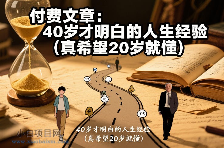 【匠心小白】付费文章：40岁才明白的人生经验（真希望20岁就懂）-小白项目分享网