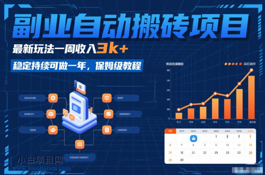 【匠心小白】副业自动搬砖项目，最新玩法一周收入3k+，稳定持续可做一年，保姆级教程【揭秘】-小白项目分享网