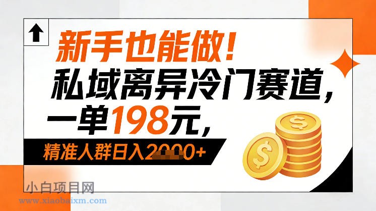 【匠心小白】新手也能做！私域离异冷门赛道，一单198，精准人群日入1k+-小白项目分享网