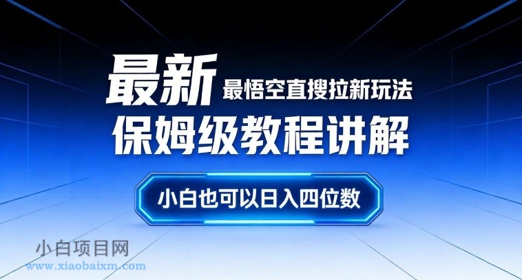 【匠心小白】最新最悟空直搜拉新玩法保姆级教程讲解，小白也可以日入四位数-小白项目分享网
