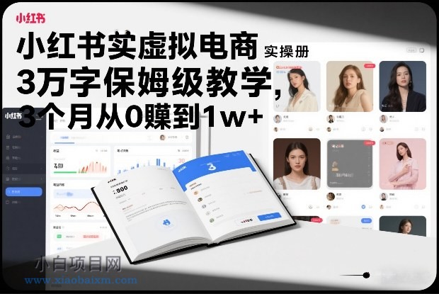 【匠心小白】小红书虚拟电商实操手册，3万字保姆级教学，3个月从0賺到1w+-小白项目分享网