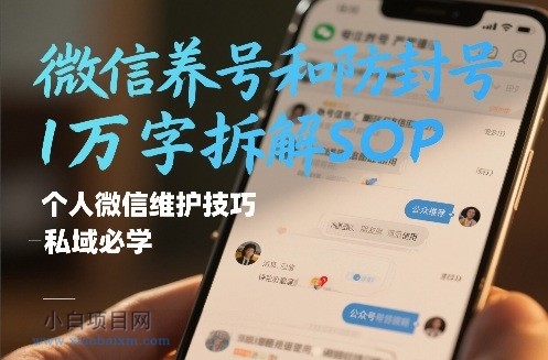 【匠心小白】微信养号和防封号1万字拆解SOP，个人微信维护技巧，私域必学【文档】-小白项目分享网