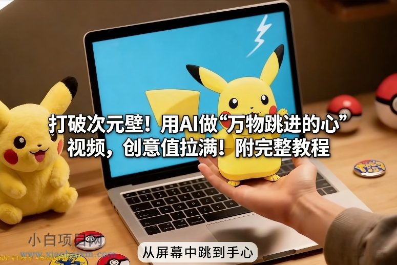【匠心小白】打破次元壁！用AI做【万物跳进手心】视频，创意值拉满！附完整教程-小白项目分享网
