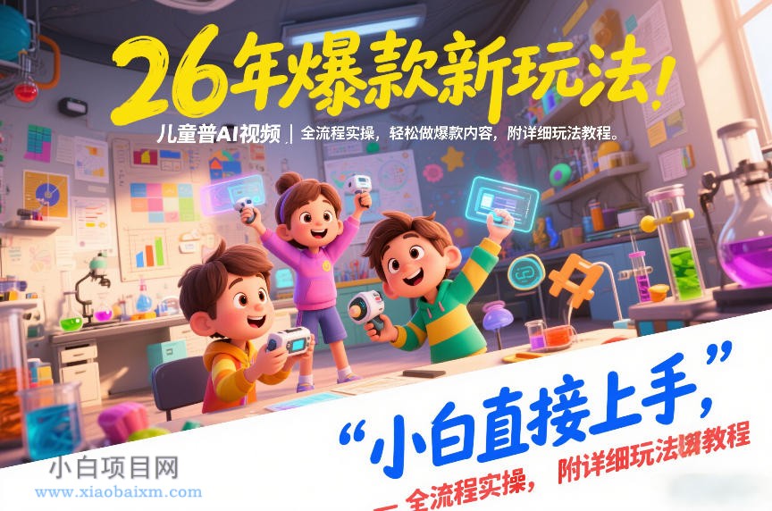 【匠心小白】26年爆款新玩法，儿童科普AI视频，全流程实操，轻松做爆款内容，小白直接上手，附详细玩法教程-小白项目分享网