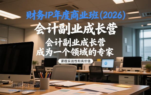 【匠心小白】财务IP年度商业班(2026)，会计副业成长营，成为一个领域的专家-小白项目分享网