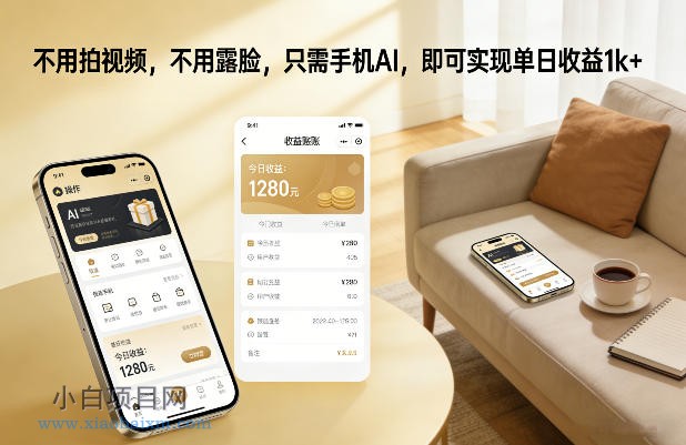 【匠心小白】不用拍视频，不用露脸，只需手机AI，即可实现单日收益1k+【揭秘】-小白项目分享网