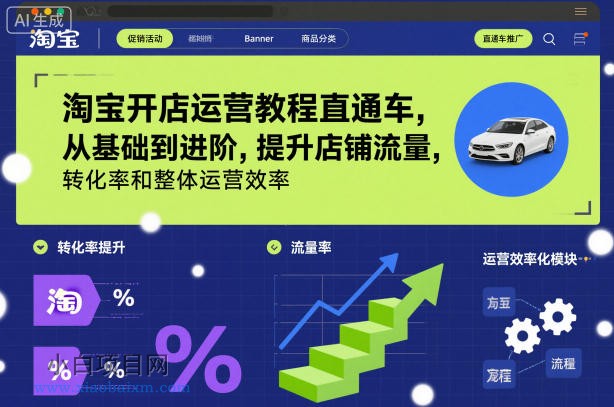 【匠心小白】淘宝开店运营教程直通车，从基础到进阶，提升店铺流量，转化率和整体运营效率（更新26年1月）-小白项目分享网