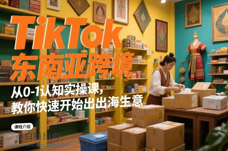 【匠心小白】TikTok东南亚跨境从0-1认知实操课，教你快速开始出海生意-小白项目分享网