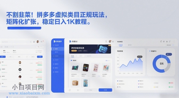 【匠心小白】不割韭菜！拼多多虚拟类目正规玩法，矩阵化扩张，稳定日入1K教程【揭秘】-小白项目分享网
