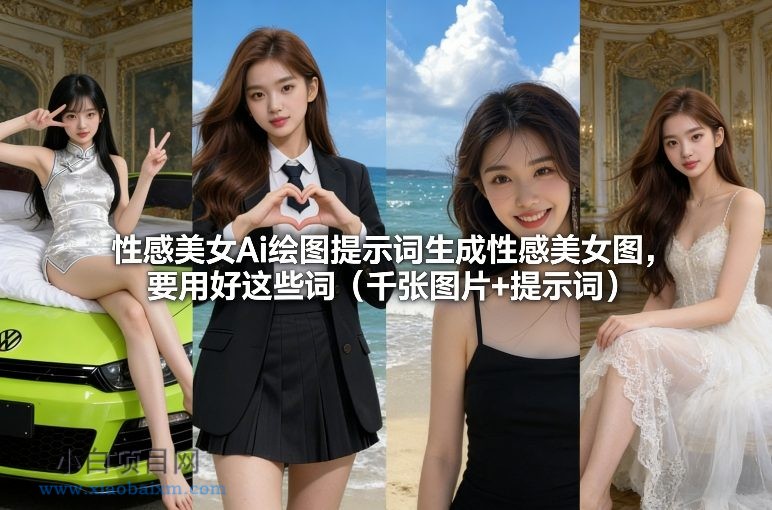 【匠心小白】性感美女Ai绘图提示词生成性感美女图，要用好这些词（千张图片+提示词）-小白项目分享网