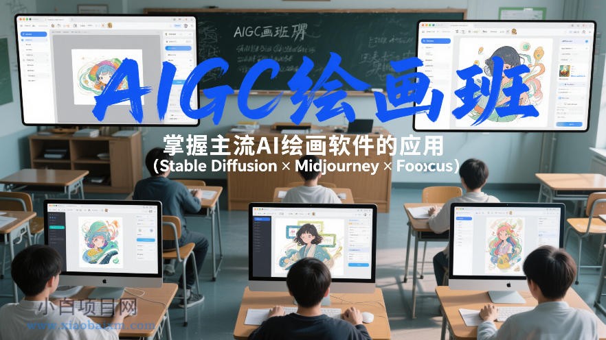 【匠心小白】AIGC绘画班，掌握主流Ai绘画软件的应用（Stable Diffusion x Midjourney x Fooocus）-小白项目分享网
