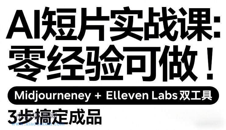 【匠心小白】AI短片实战课：零经验可做，Midjourney+ElevenLabs双工具，3步搞定成品-小白项目分享网