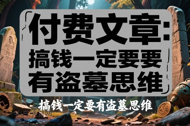 【匠心小白】付费文章：搞钱一定要有盗墓思维-小白项目分享网