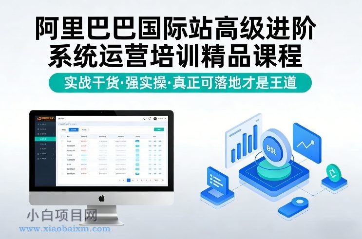 【匠心小白】阿里巴巴国际站高级进阶系统运营培训精品课程，实战干货，强实操，真正可落地才是王道-小白项目分享网