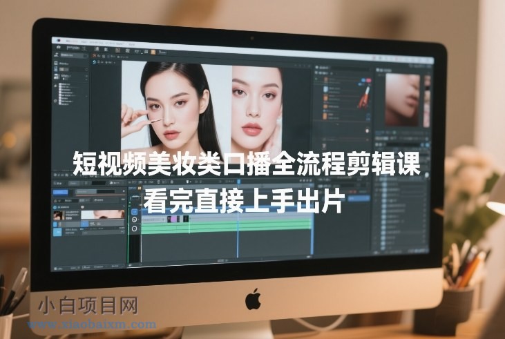 【匠心小白】短视频美妆类口播全流程剪辑课，看完直接上手出片-小白项目分享网