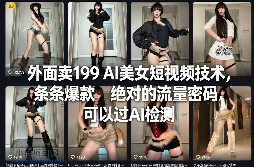 【匠心小白】外面卖199 AI美女短视频技术，条条爆款，绝对的流量密码，可以过AI检测-小白项目分享网